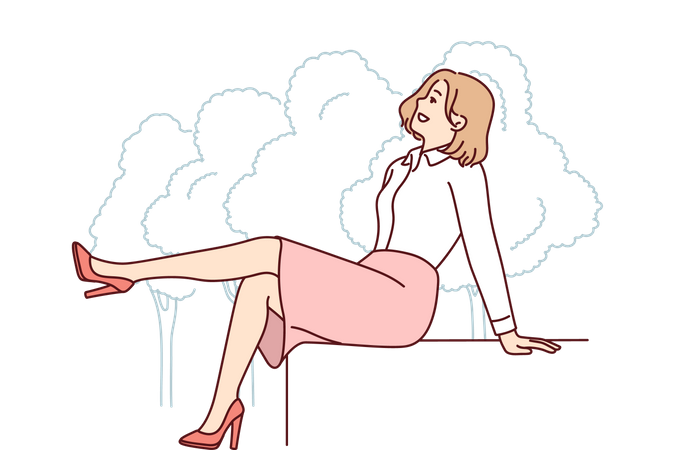 Girl sitting  Illustration