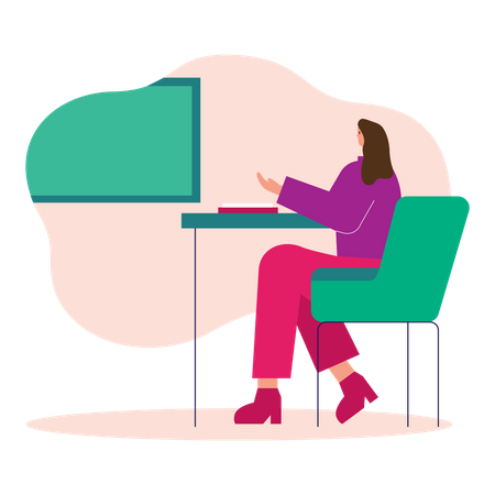 Girl sitting in classroom  Illustration