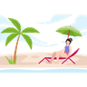 illustration for beach view