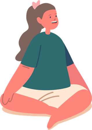 Girl sitting on floor  Illustration