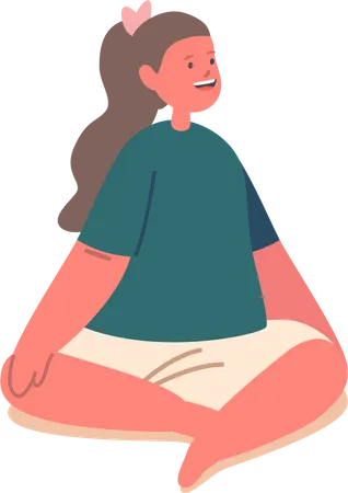 Girl sitting on floor  Illustration