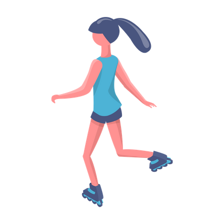 Girl skating  Illustration