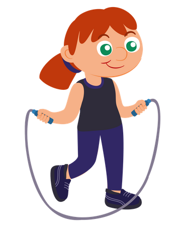 Girl Skipping Rope Illustration