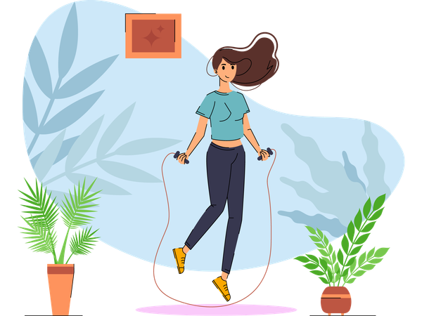 Girl skipping rope  Illustration