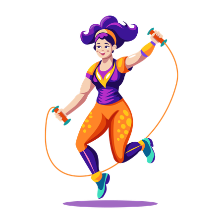 Girl skipping rope  Illustration