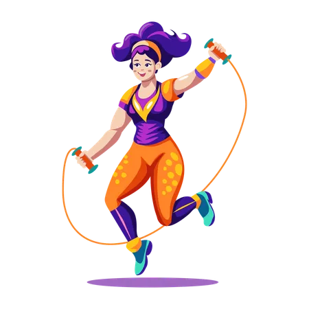 Girl skipping rope  Illustration