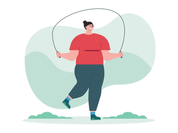 Girl skipping rope  Illustration