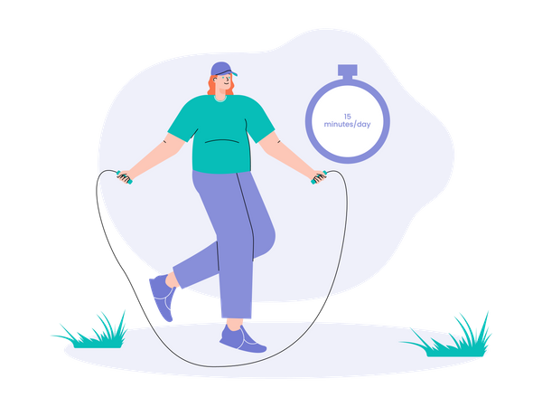 Girl skipping rope  Illustration