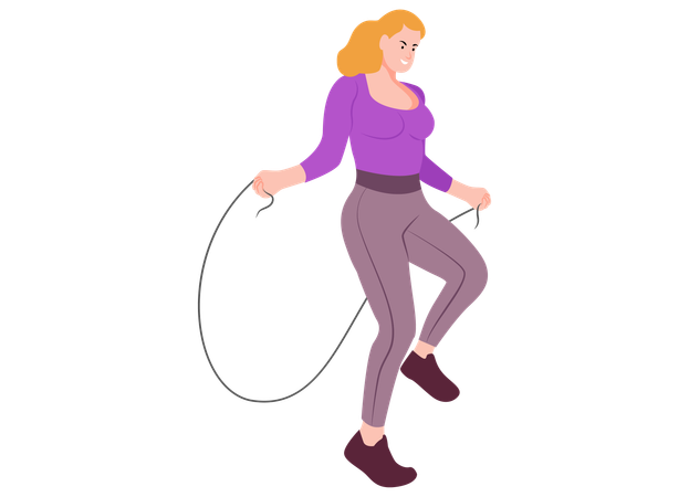 Girl Skipping Rope  Illustration