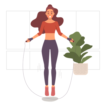 Girl skipping rope  Illustration