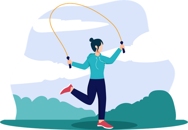 Girl skipping rope  Illustration