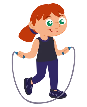 Girl Skipping Rope  Illustration