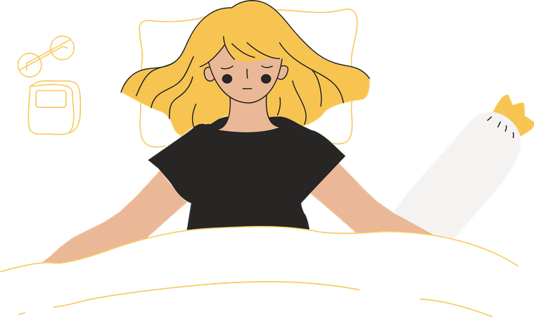Girl Sleeping Illustration