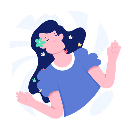 Girl sleeping calmly  Illustration