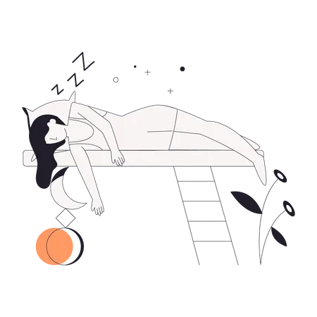 Girl sleeping in deep sleep  Illustration