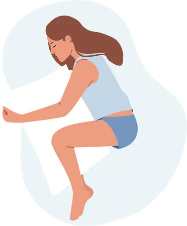 Girl sleeping on bed  Illustration
