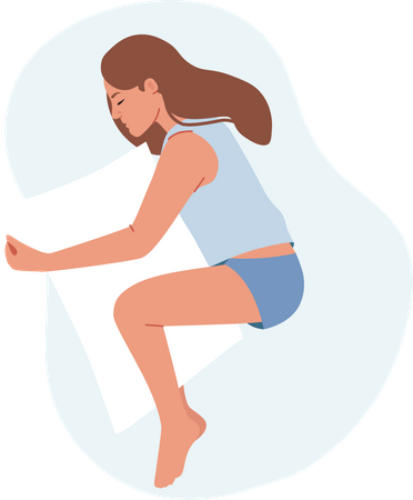 Girl sleeping on bed  Illustration