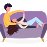 illustration for sleeping on lap