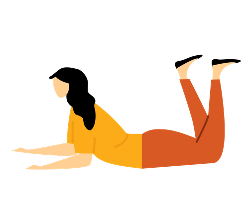 Girl sleeping on floor Illustration