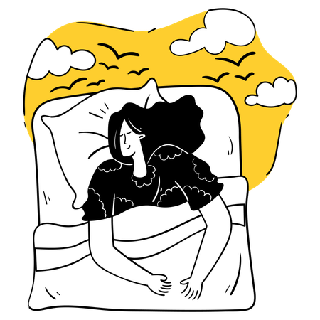 Girl sleeping well for Resting Mind  Illustration