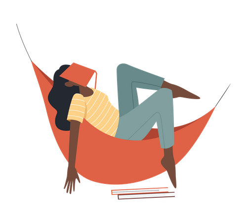 Girl sleeping with book  Illustration