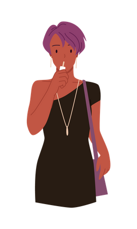 Girl Smoking Cigarette  Illustration