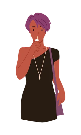 Girl Smoking Cigarette  Illustration