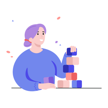 Girl solving problem  Illustration