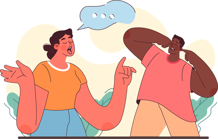 Girl speaking loudly  Illustration