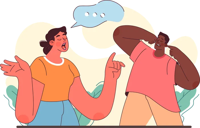 Girl speaking loudly  Illustration