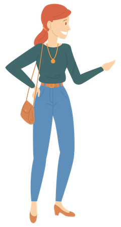 Girl standing Illustration