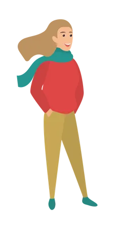 Girl Standing  Illustration