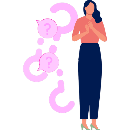 Girl standing and confused  Illustration