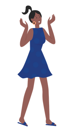 Girl standing and happy  Illustration