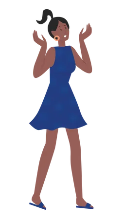 Girl standing and happy  Illustration