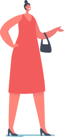 Girl standing and talking to someone Illustration