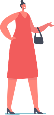 Girl standing and talking to someone  Illustration