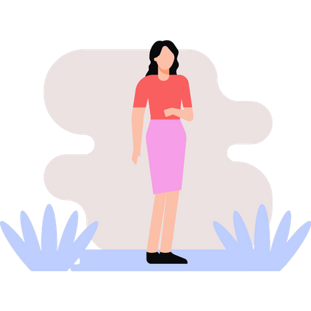 Girl standing  Illustration