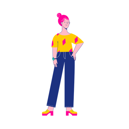 Girl standing  Illustration