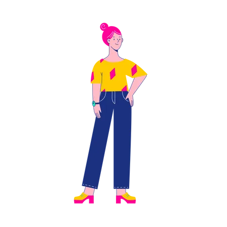 Girl standing  Illustration