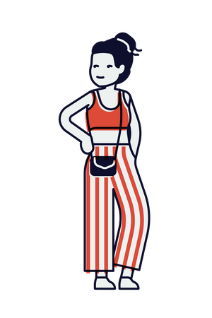 Girl Standing in modern pose Illustration