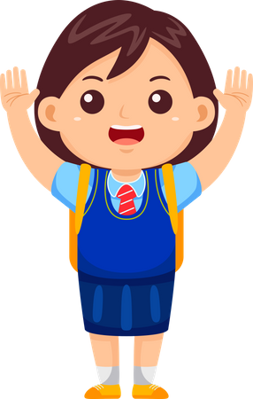 Girl standing in school Uniform  Illustration