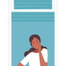 illustration for woman standing on windows