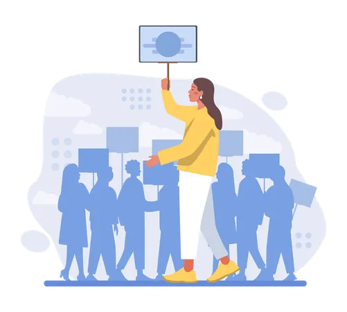 One Against All Concept One Character Standing Out Of The Crowd Person Against Collective Public Opinion Uniqueness Competition And Leadership Idea Flat Vector Illustration Illustration