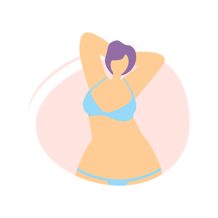 Girl standing wearing bikini Illustration