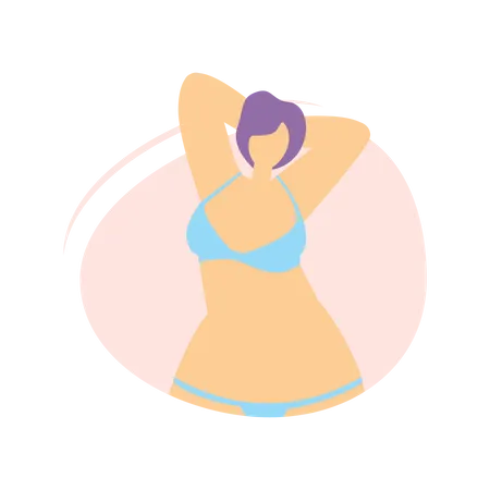 Girl standing wearing bikini Illustration