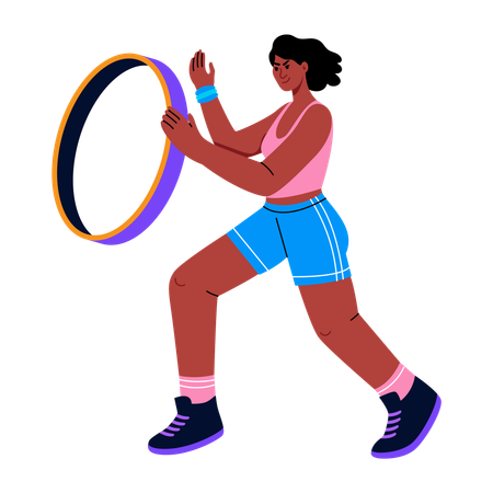 Girl standing with fitness band  Illustration