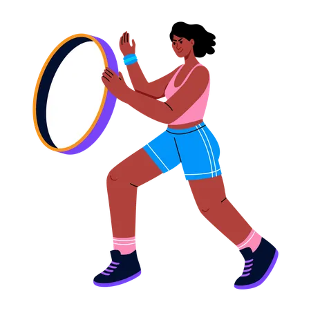 Girl standing with fitness band  Illustration