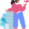 illustration for money stack