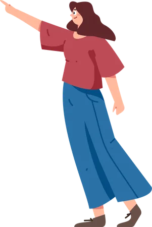 Girl standing with one hand up  Illustration